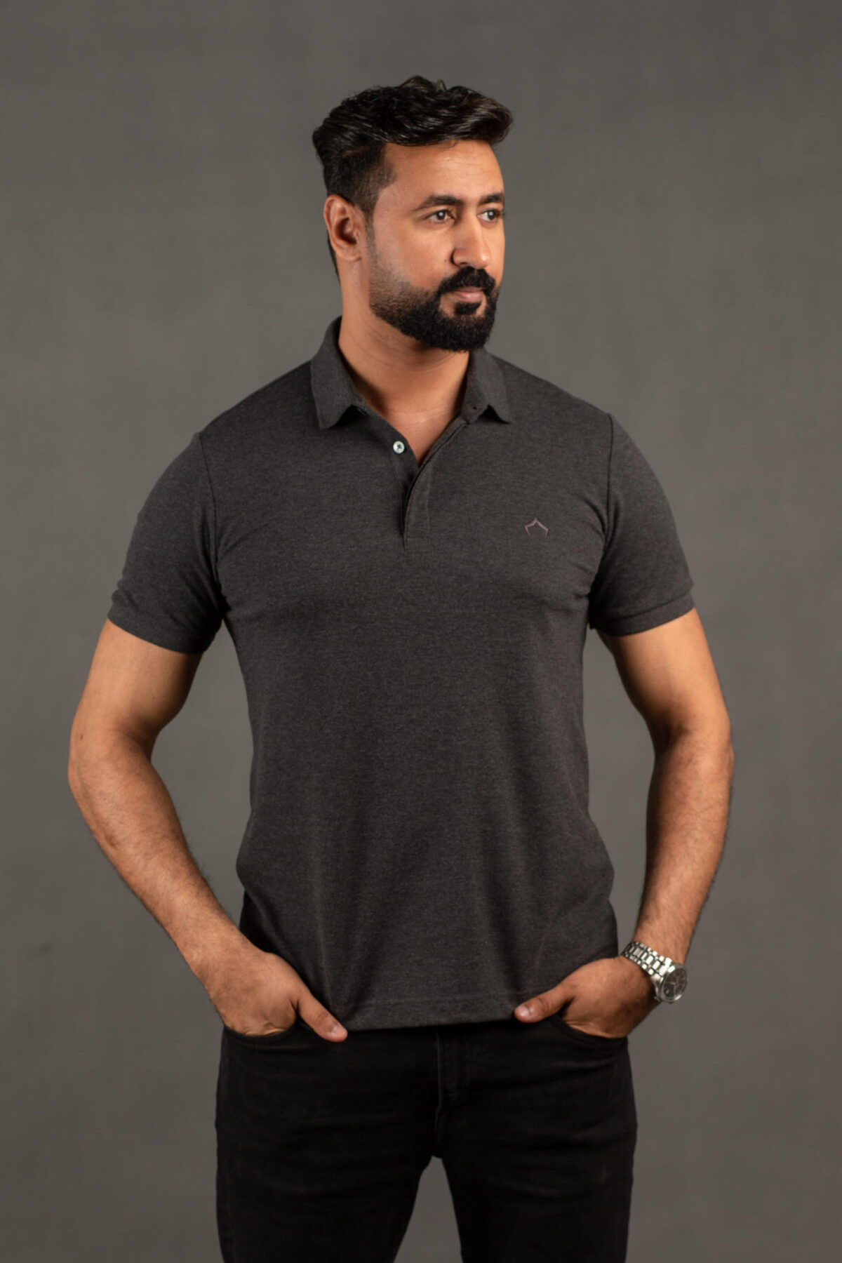 Dark Gray Polo T-shirt - Image 1
